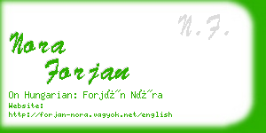 nora forjan business card